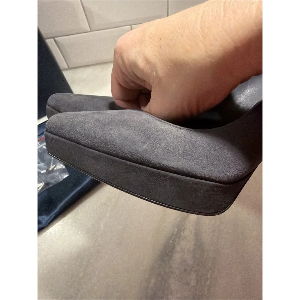 Sergio Rossi Dark Grey Suede Pointed Toe Platform Pumps Size‎ 39 With Box